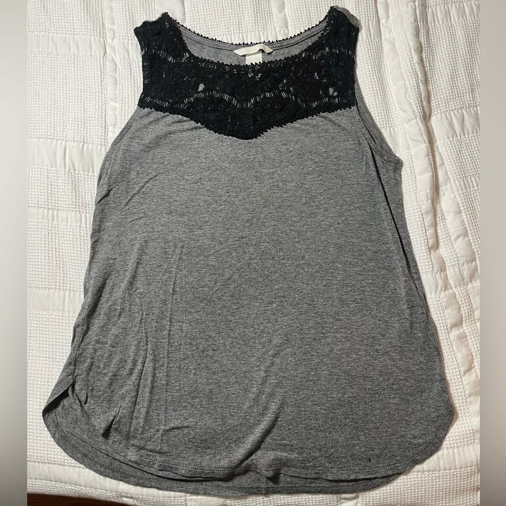 H&M lace trim flowy tank top, size S, GUC